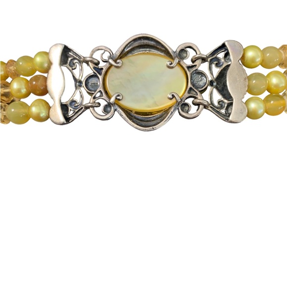 Carolyn Pollack 925 Sterling Silver Carved Stone bracelet - Picture 3 of 5